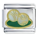 Tennis Balls Gold Sport Italian Charms Bracelet Link