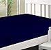 Utopia Bedding Cotton Sateen Fitted Sheet (King, Navy) – Premium Quality Combed Cotton Long Staple Fiber - Breathable, Durable & Comfortable with Deep Pocket