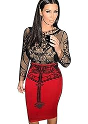 Sexy Long Sleeves Embroidered Cotton  Dress