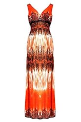 General Print Polyester/Spandex Sleeveless Shirred Lace Maxi Dress 