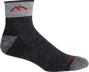 Darn Tough Merino Wool 1/4 Sock Cushion, Medium, Black and Charcoal