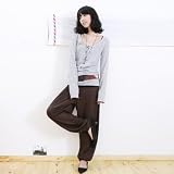 全10色 ヨガウェア フィットネスウェア ワイドフレアパンツ ヨガパンツ レディース (サルエル風ブラウン)