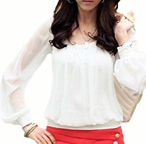 (アリルチョウ)Aguilucho レディース ブラウス バルーン袖 ふんわり ロング シースルー シャツ
