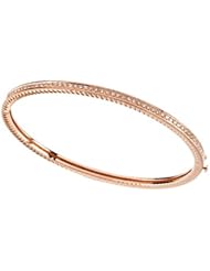 14K Rose Gold Diamond Bangle Bracelet -- LIFETIME WARRANTY