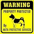 WARNING: AKITA WITH ATTITUDE dog pet sign