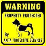 WARNING: AKITA WITH ATTITUDE dog pet sign