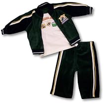 Nanette Infant Boys Green Three Piece Sweatsuit Set