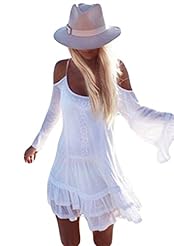 Sexy  Long Sleeves Off the Shoulder Above the Knee Chiffon Mini Dress  With Ruffles