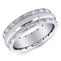 14K White Gold Men's Eternity Diamond Band Ring