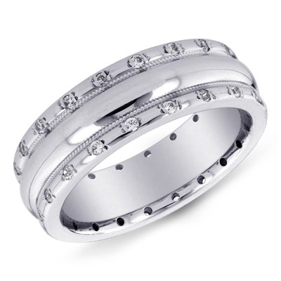 14K White Gold Eternity Diamond Band Ring