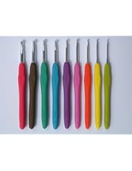 Art and Craft Supply: $29.99 25% off, Crochet Hooks Set of 9 with Soft Cushion Grip Handle, Aluminum Tip with Smooth Amour Handle, Beautiful Rainbow Colors - 632709734001