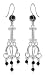 Onyx earrings, 'Silver Trident' 1 W 3 L