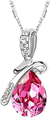 Valentines Day Gift 925 Sterling Silver Teardrop Swarovski Element Crystal Pendant Fashion Jewelry Necklace for Women,"the Tear for Angel"