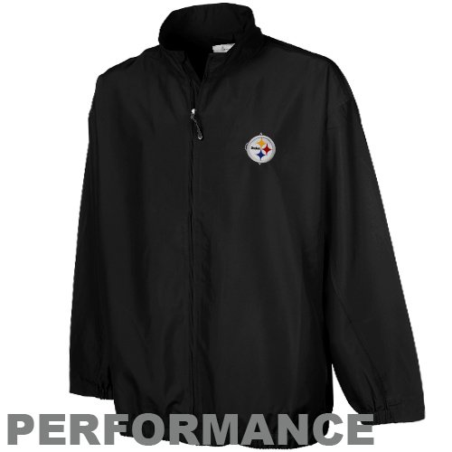 NFL Cutter & Buck Pittsburgh Steelers Black Astute Performance Full Zip Windshirt (XX-Large) at Amazon.com