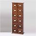 Leslie Dame Library Card File Multimedia Cabinet Walnut CD-228W