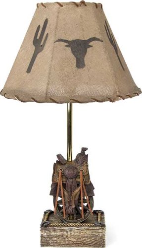 Carson Western Saddle Nursery Lamp by Glenna Jean