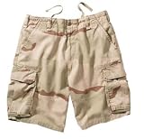 Tri-Color Desert Camo Vintage Paratrooper Cargo Shorts with Six Pockets