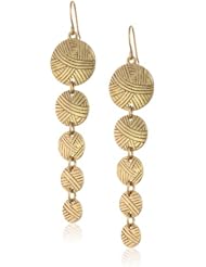 The SAK Batik Discs Linear Earwire Gold Drop Earrings