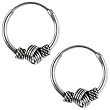 12mm Bali Hoop Earrings Sterling Silver