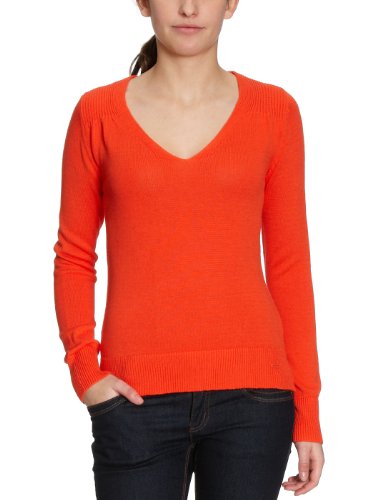 TOM TAILOR Damen Pullover 30154470070/casual rib mix sweater, Gr. 40 (L), Rot (4175) Preisvergleich