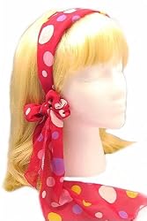Head Band - Multi Polka Dots ~ Fuchsia