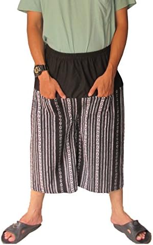 * Welcome2Thailand BEST SELLER * THAI KAREAN HILL TRIBE STYLE GENUINE THICK COTTON HEAVY ELASTIC WAIT UP TO 27-39" ONE SIZE -FITS-ALL