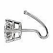 14K White Gold Lady Diamond Backless Stud Earrings