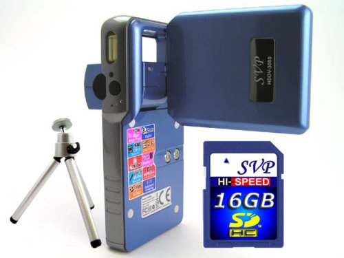 SVP HDDV-3000 12MP Max. 6-in-1 Multi-Functional Camcorder with Rare Huge Flip LCD! (16GB SDHC Card & Tripod Included)