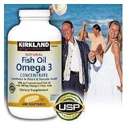 Kirkland Signature Natural Fish Oil Concentrate with Omega-3 Fatty Acids - 400 Softgels