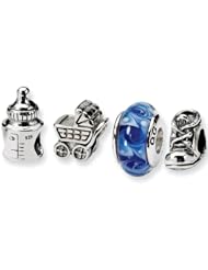 Reflection Beads Silver Baby Boy Boxed Bead Set