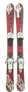 Used K2 Apache JSL Kids Snow Skis with Marker 4.5 Binding 100cm C