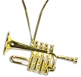 Miniature Brass High Trumpet Christmas Ornament 2.5