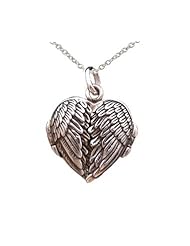 Sterling Silver Angel Wing Locket Pendant