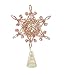 Kitchen & Housewares : Festive Gold Snowflake Tree Topper with Glitter, 35 cm