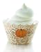 Fall Pumpkin Patch: Orange Leaf Harvest Cupcake Wrappers - Set of 12 - Autumn or Halloween Decorations