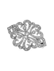 14k White-Gold 1/4 Ct Tw Petite Diamond Brooch by US Gems