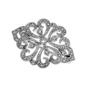 14k White Gold Diamond Brooch 1 4ct by