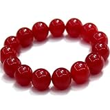 12mm Round Red Jade Bracelet
