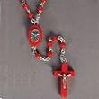 Confirmation Rosary - Red Crucifix - Holy Spirit Centerpiece - 2mm Red Round Beads - Length: 14" - IMPORTED FROM ITALY
