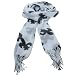 Fleur de Lis Print Summer Light Scarf Shawl Wrap White with Black