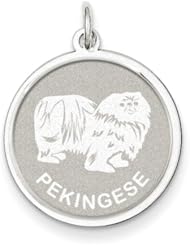 Sterling Silver Pekingese Disc Charm