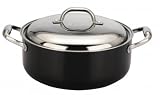 from Zodiac Ultra Cook Induction Hob 4.5 Litre, 24cm Non Stick Casserole Pan / Stock Pot in High Gloss Black with Stainless Steel Lid and Handles (Model LC2957246)