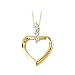 14K Yellow Gold 1/5 ct. ''Created Moissanite'' Heart Pendant with Chain