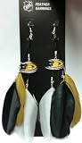 Anaheim Ducks Feather Hook Earrings with Charms