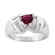 14K White Gold Ruby and Diamond Ring