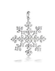 Bling Jewelry Sterling Silver Princess Cut CZ Vintage Style Snowflake Pendant