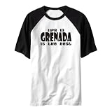 T-Shirt Raglan White  Life In Grenada  Country