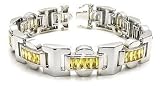 Silver Cubic Zirconia 8 Men's Iced Out Bracelet