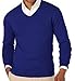 Ralph Lauren Chaps Mens Large V-Neck Cashmere Sweater Top Mens Solid Blue