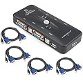 TRIXES KVM Switch 4 Port USB 2.0 plus 4 Cables